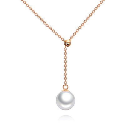 Ladies Adjustable Y-shaped Pearl Necklace - DropOnline.co