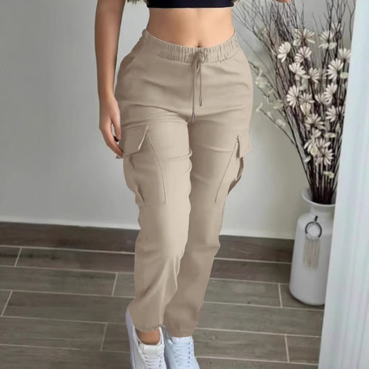 Women's Mountaineering Cargo Trousers - Fashion Drawstring Leisure Pants