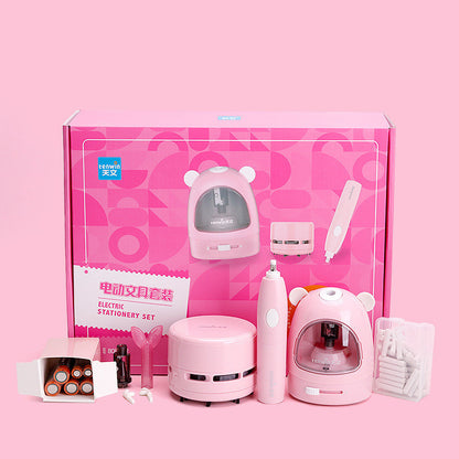 Electric Pencil Sharpener Pencil Sharpener Student Stationery Set - DropOnline.co