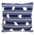 Coussin décoratif bleu de 50,8 x 50,8 cm avec pompon