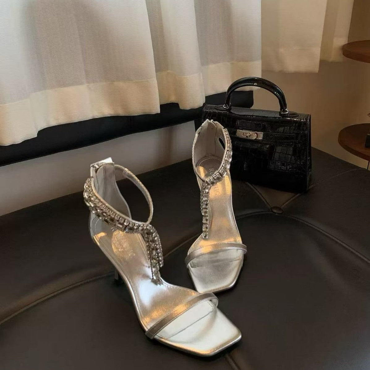 Women's Rhinestone High Heels - French Style Elegant Pumps