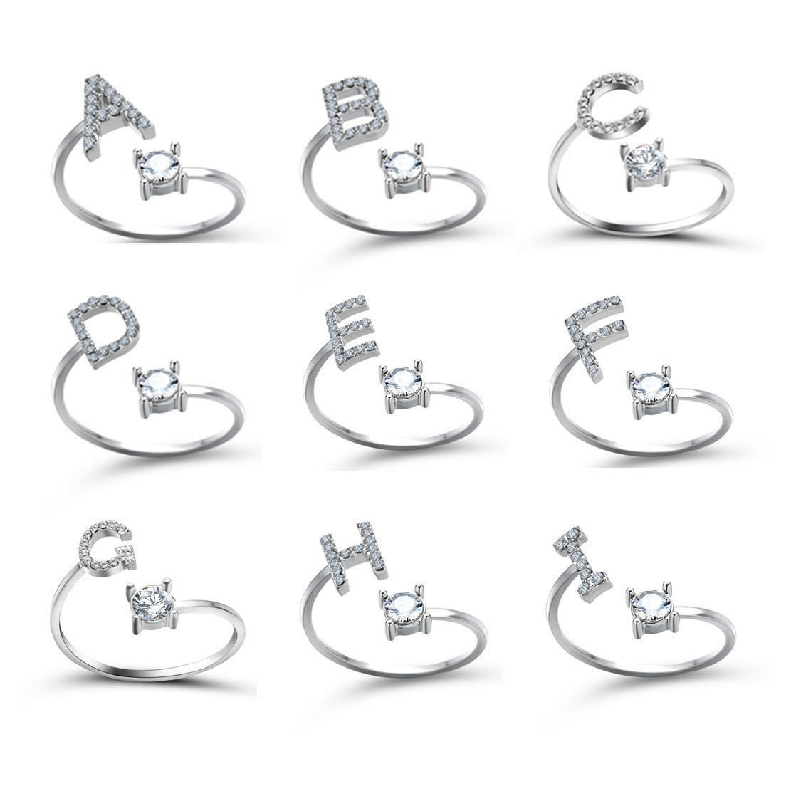 Adjustable Initial Letter Ring - Personalized Alphabet Jewelry