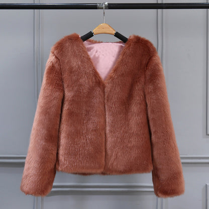 Fashionable imitation fox fur coat fur coat fur coat fur coat short style - DropOnline.co