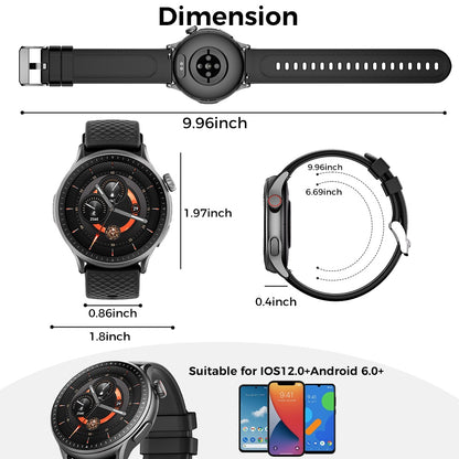 2025 New 1.55-inch Disc Smart Watch Health Tracker Health Manager - DropOnline.co