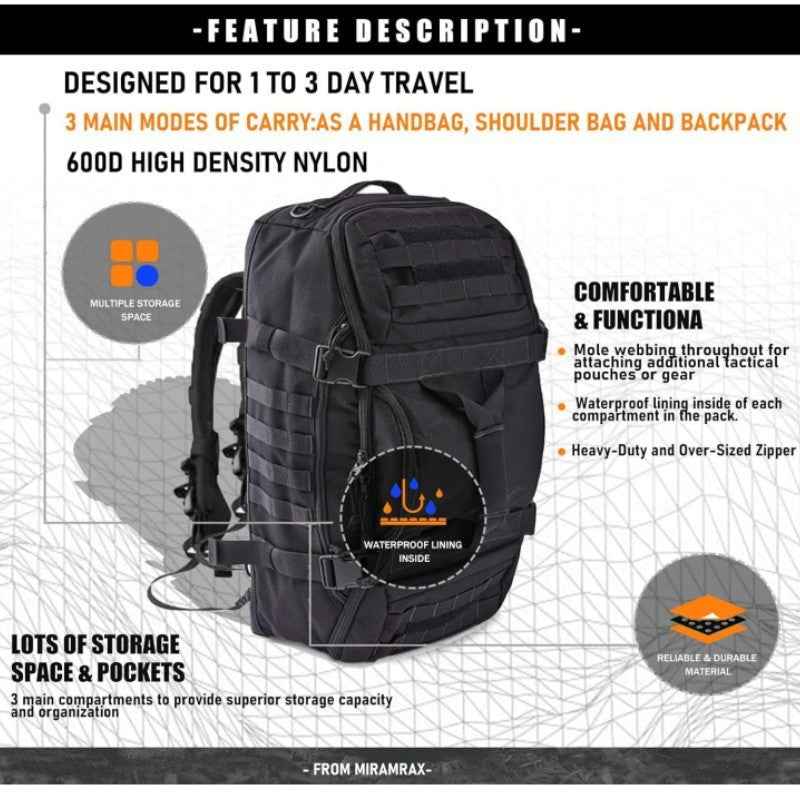 Multifunctional Outdoor Camouflage Travel Sports Off-road Tactical Durable Mountaineering Backpack