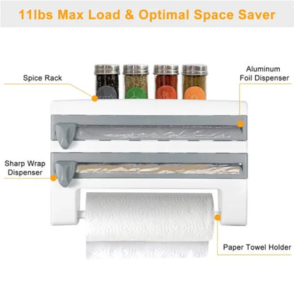 Kitchen Roll Distributor, Paper Roll Holder, Plastic Film Foil Organizer - DropOnline.co