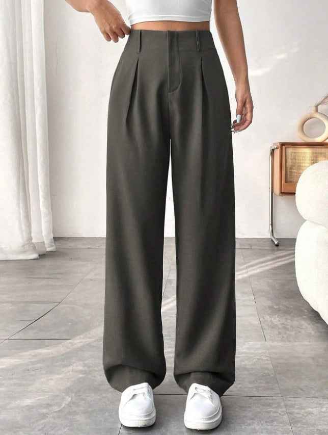 Ladies' High-waisted Slim-fit Suit Pants Wide-leg Floor-dragging Pants
