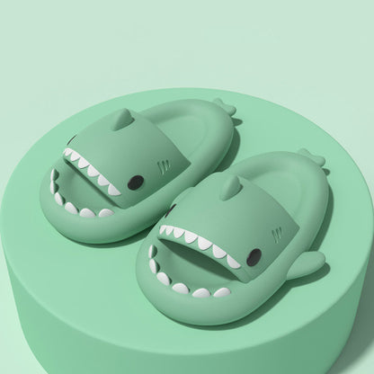 Adult's Slippers Indoor Outdoor Funny Shark Cartoon - DropOnline.co