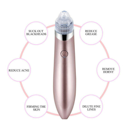 Electric Blackhead Vacuum Pore Cleaner Acne Pimple Remover Strong Suction Tool Electric Blackhead Remover Pore Vacuum Suction Diamond Dermabrasion Face Cleaner - DropOnline.co