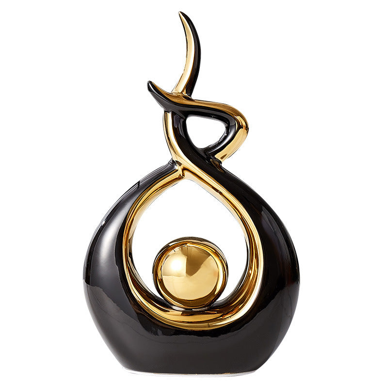Premium Ceramic Entrance Decoration Ornaments - Light Luxury Abstract Home Accents