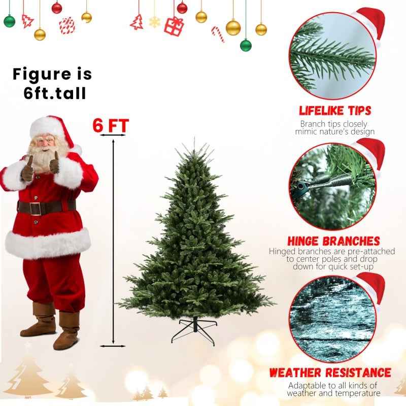 PE/PVC Christmas Tree Green - Premium Mixed Material Holiday Tree - DropOnline.co