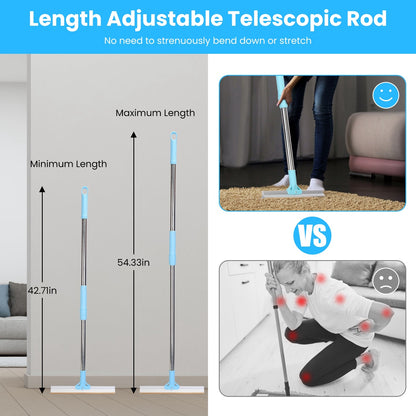 1Pc Pet Hair Removal Rake With 54.33in Adjustable Telescopic Rod Multi-Fabric Dog Cat Hair Scraper Lint Shaver For Carpet Rug Clothes Couch - DropOnline.co