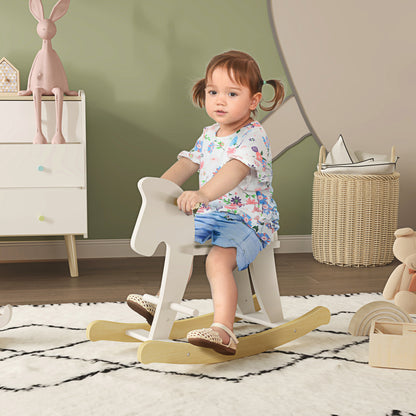 3-in-1 Kids Portable Slide Rocking Horse Toy with Basketball Hoop for Age 1.5-3 Boys and Girls