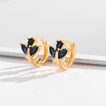 Fashion Multi-style Square Crystal Zircon Ornament Gold Plated Diamond Ear Ring - DropOnline.co