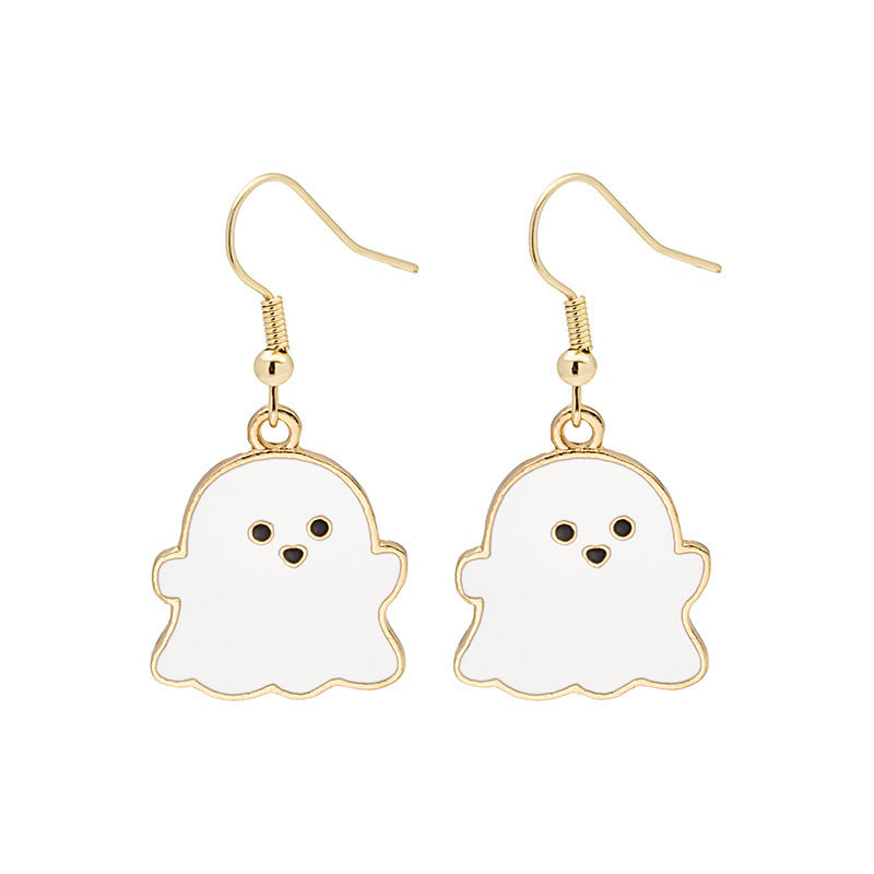 Halloween Pumpkin Earrings - Cute Spooky Oil Drop Alloy Jewelry