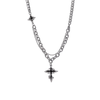 Dark Cross Necklace Men's Fashion Accessories - DropOnline.co