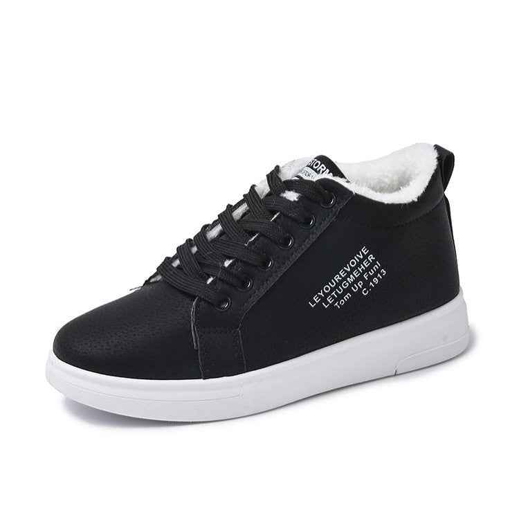 Women's Cotton Shoes With Fleece Sports Flat Sneakers