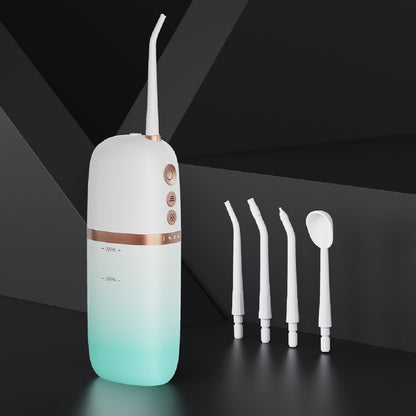 Portable Water Flosser IPX7 Waterproof | USB Rechargeable Electric Dental Irrigator with 4 Nozzles