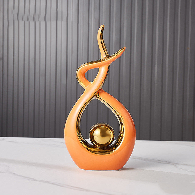 Premium Ceramic Entrance Decoration Ornaments - Light Luxury Abstract Home Accents