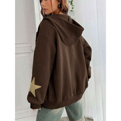 Loose-fit Hooded Cardigan Women's Jacket