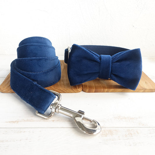 Bow Pet Collar with Leash - Adjustable Dog Chain for Large and Small Dogs with Decorative Bow