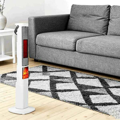 Fast Heating Oscillating Space Heater - 120° Wide Angle 30% Faster Warmth, 3D Flame, 5 Timer & Remote Control, Safe Quiet Heater For Bedroom Office