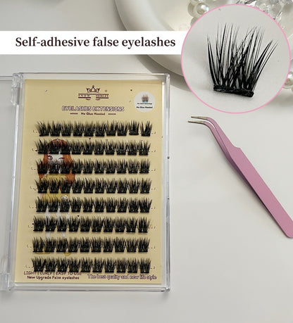 3D Self-adhesive False Eyelashes 8 Rows -Small Tweezer Tool - DropOnline.co