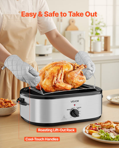 Electric Roaster Oven 22QT Electric Roasting Pan With Self-Basting Lid