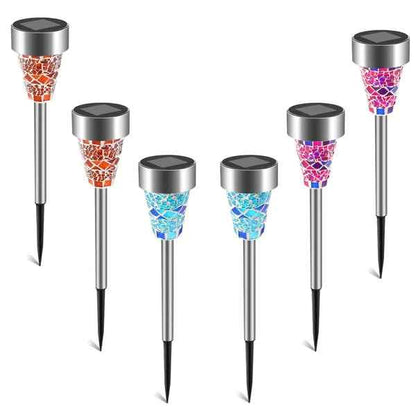 6Packs Solar Garden Lights Outdoor Solar Pathway Lights IP44 Water-resistant Landscape Lights 8Hrs Lawn Lamps For Yard Driveway Walkway