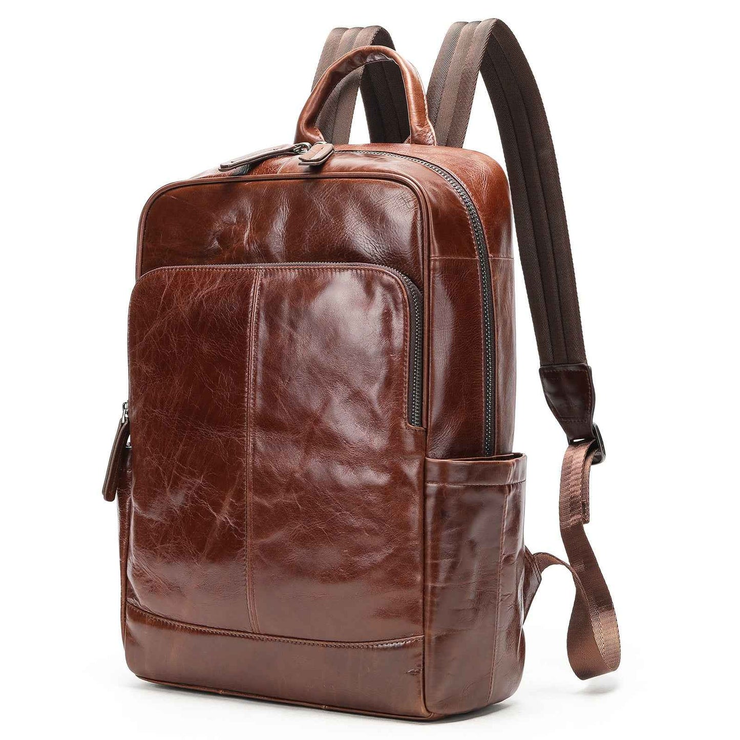 Genuine Leather Men's Backpack Business