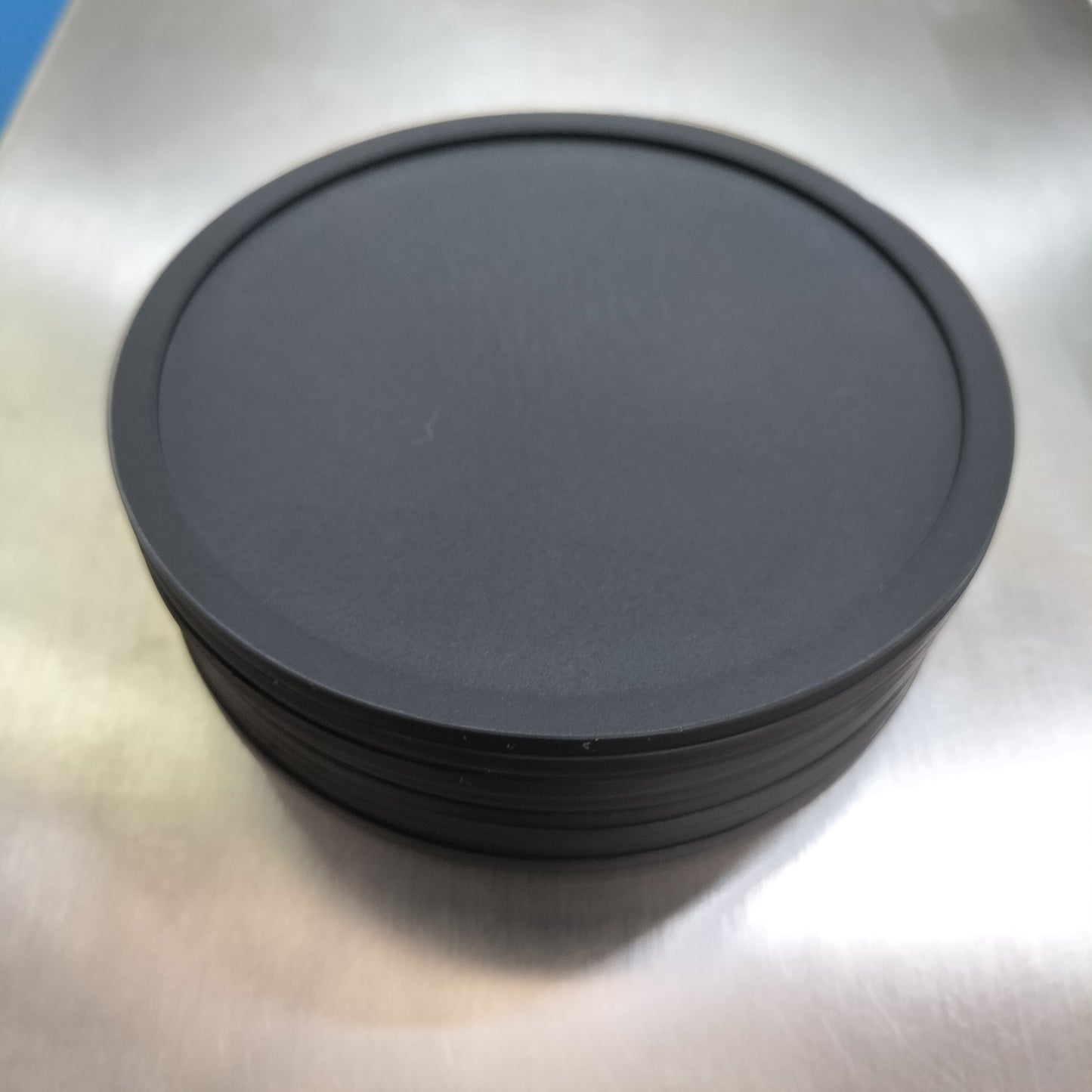 Premium Round Silicone Coasters - 10cm Black Non-Slip Set