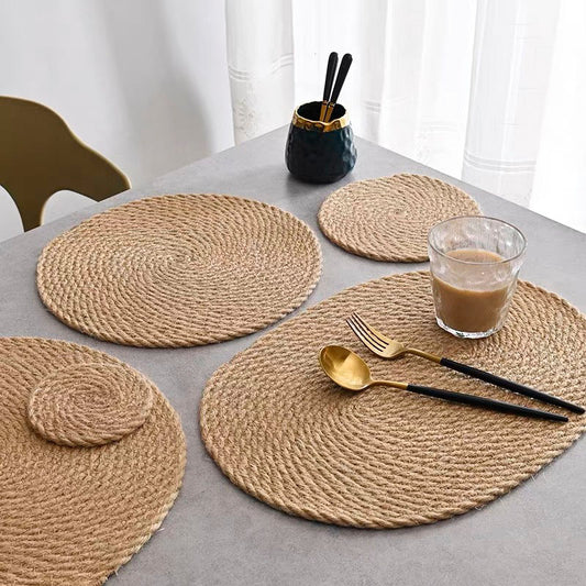 Natural Hemp Rope Placemats - Japanese Craft Style Table Mats