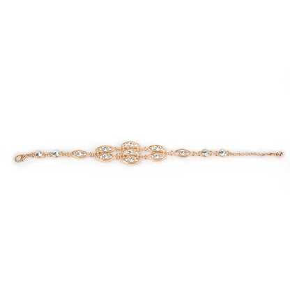Noble Burnished Gold Bling Rhinestone Bracelet - DropOnline.co