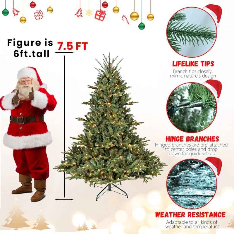 PE/PVC Christmas Tree Green - Realistic Holiday Decoration Tree - DropOnline.co