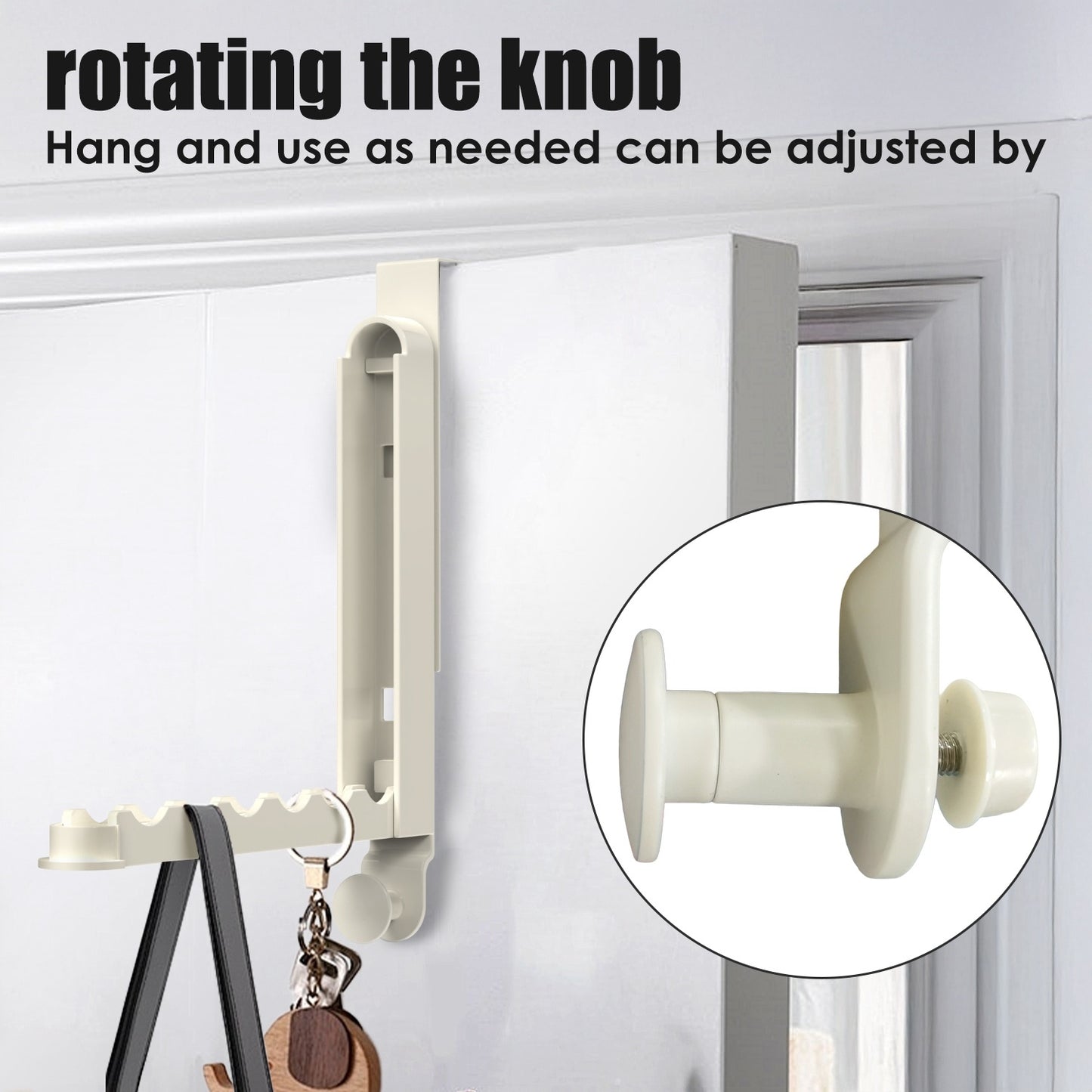 2Pcs Over The Door Hanger Hooks For Clothes Foldable Clothes Drying Rack For Laundry Coats Towels Portable Clothing Hanger Hook For 1.81In Thickness Door Maximum