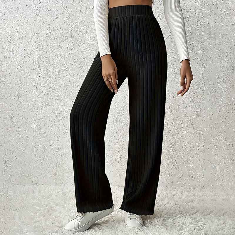 Women's Draping Elastic Trousers With Medium Elasticity