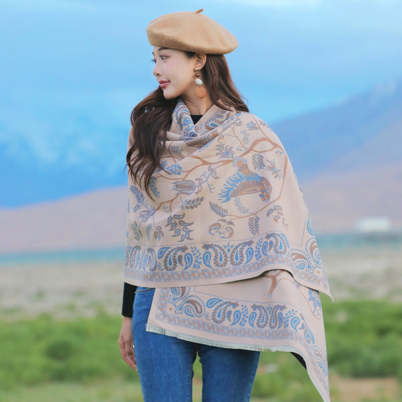 Retro High Sense Artificial Cashmere Scarf - Sophisticated Winter Wrap - DropOnline.co