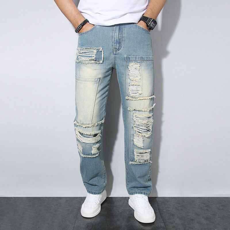 Men's Straight Wrinkle-resistant Loose Casual Jeans