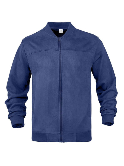 Men's Solid Color Minimalism Casual Suede Zip Jacket