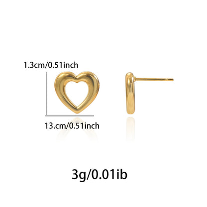 Lxalry 18K Gold Plated Heart Earrings   Stainless Steel Hypoallergenic Jewelry For Women  Skin Safe Everyday & Gift Luxury For Wife Mom Girlfriend  Valentine S Day Charm With Tarnish Free Glow - DropOnline.co