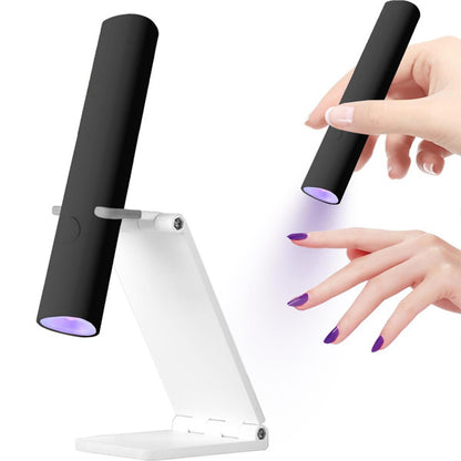 UV For Gel Nails, Mini U V LED Nail Light Handheld, With Bracket, Portable Nail Dryer, Rechargeable USB Wireless, For Fast Drying, Black - DropOnline.co
