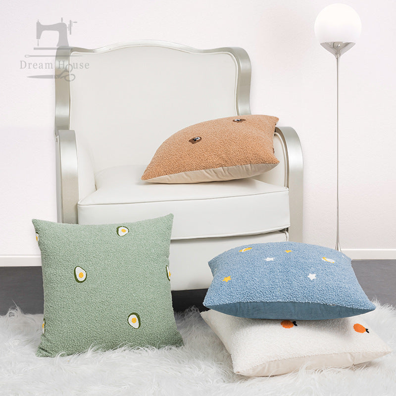Plush Bedroom Bedside Cushion Cover