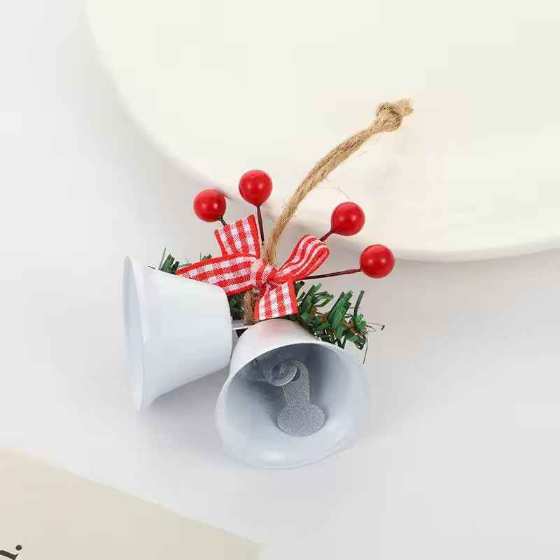 Christmas Double Bell Pendant - Hemp Rope Bow Jingling Decoration (4 Colors) - DropOnline.co