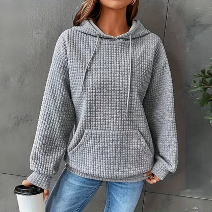 Women's Loose Hooded Long Sleeve Sweatshirt - Cozy Casual Pullover - DropOnline.co