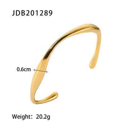Fashionable And Versatile Gold-plated Stainless Steel Bracelets With Zirconia - DropOnline.co