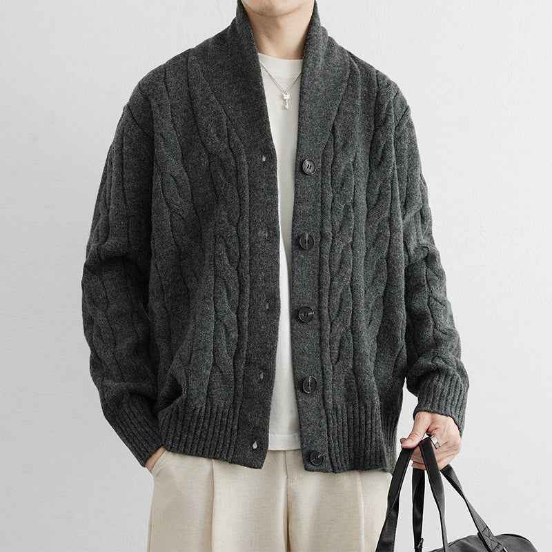 New Casual Versatile Retro Trendy Long-sleeve Cardigan Sweater