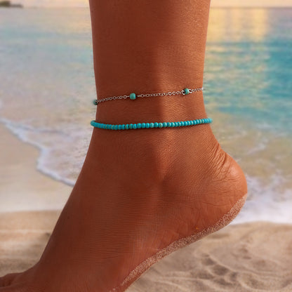 Bohemian Multi-layer Beaded Foot Ornaments Anklet - DropOnline.co