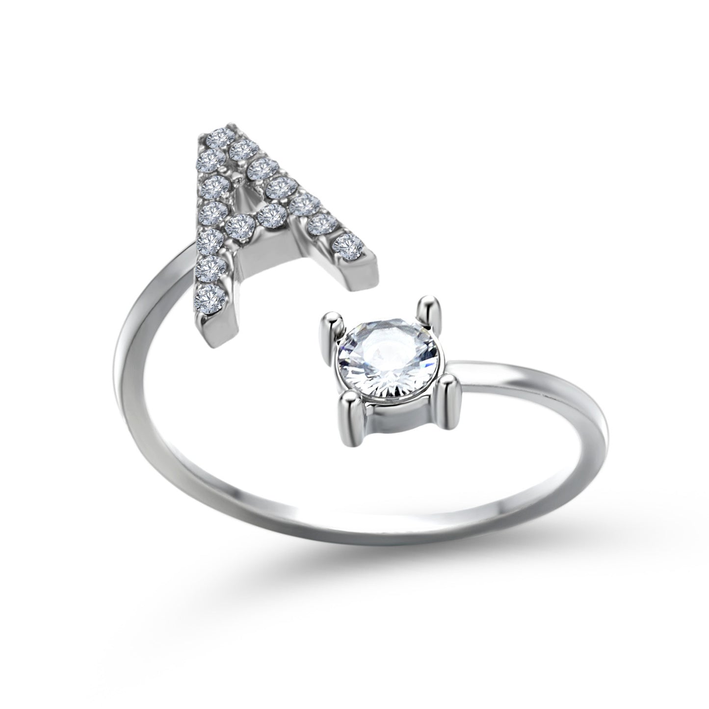 Adjustable Initial Letter Ring - Personalized Alphabet Jewelry
