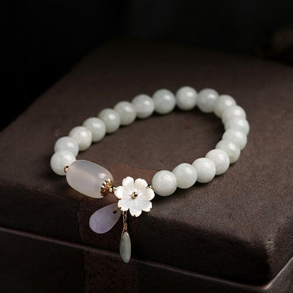 Shell flower jade water drop bracelet - DropOnline.co