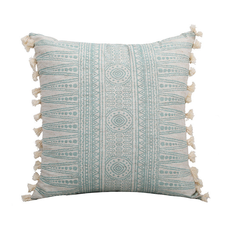 Printed woven tufted pillow cushion cover